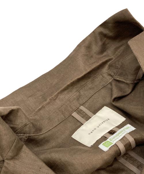 nano・universe（ナノ・ユニバース）nano・universe (ナノ・ユニバース) リネンシアージャケット ブラウン サイズ:Sの古着・服飾アイテム