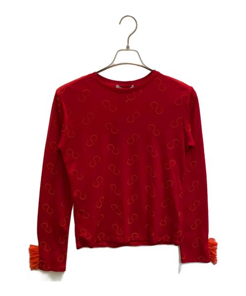 Po/（ポ）Po/ (ポ) Frockey print long-sleeve レッド サイズ:フリー 未使用品の古着・服飾アイテム