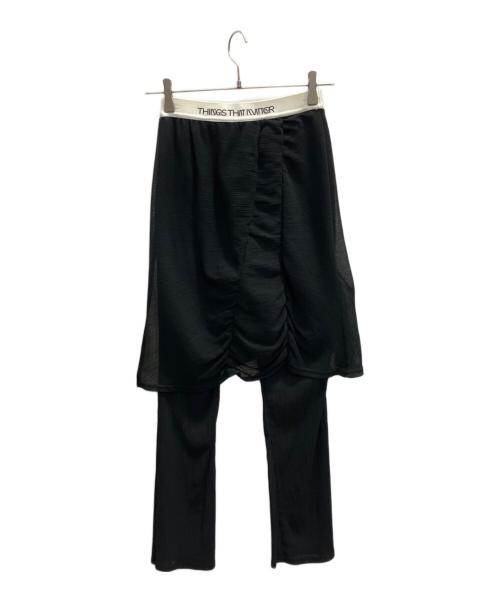 THINGS THAT MATTER（シングスザットマター）THINGS THAT MATTER (シングスザットマター) SHEER YORYU LAYERED PANTS ブラック サイズ:1の古着・服飾アイテム