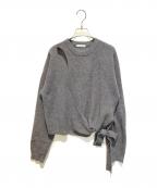 Designers Remixデザイナーリミックス）の古着「ミドルゲージクルーネックニット」｜グレー
