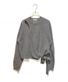 Designers Remix（デザイナーリミックス）の古着「ミドルゲージクルーネックニット」｜グレー