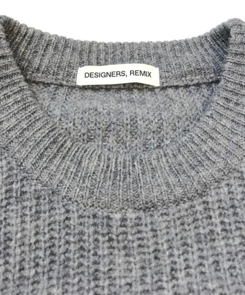 Designers Remix（デザイナーリミックス）DESIGNERS REMIX (デザイナーリミックス) ミドルゲージクルーネックニット グレー サイズ:Freeの古着・服飾アイテム
