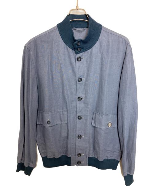 VALSTAR（ヴァルスター）VALSTAR (ヴァルスター) リネンコットンブルゾン ブルー サイズ:50の古着・服飾アイテム