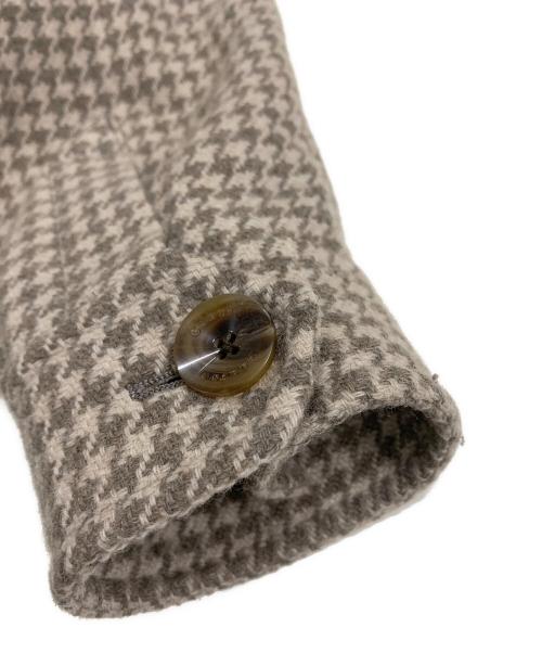 CARUSO（カルーゾ）CARUSO (カルーゾ) 千鳥柄サファリジャケット アイボリー×グレー サイズ:ＳＩＺＥ５０の古着・服飾アイテム