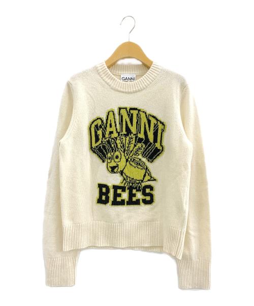GANNI（ガニー）GANNI (ガニー) Graphic O-neck Pullover Bees アイボリー サイズ:ＳＩＺＥ　Ｍの古着・服飾アイテム