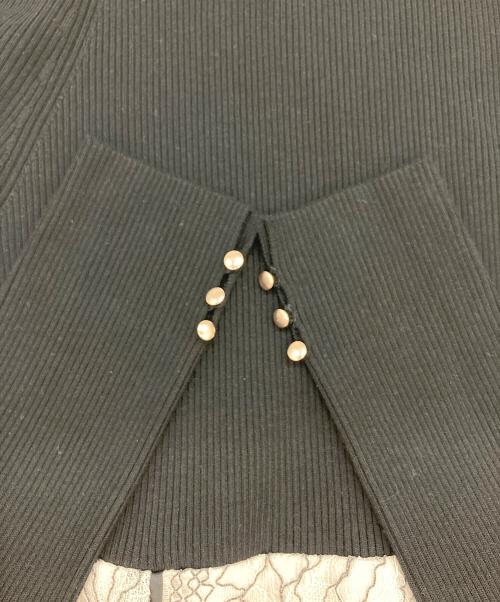 Apuweiser-riche（アプワイザーリッシェ）Apuweiser-riche (アプワイザーリッシェ) 配色レースドッキングワンピース ブラック×ホワイト サイズ:2 未使用品の古着・服飾アイテム