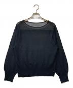 Apuweiser-richeアプワイザーリッシェ）の古着「シアー切替ニット」｜ブラック