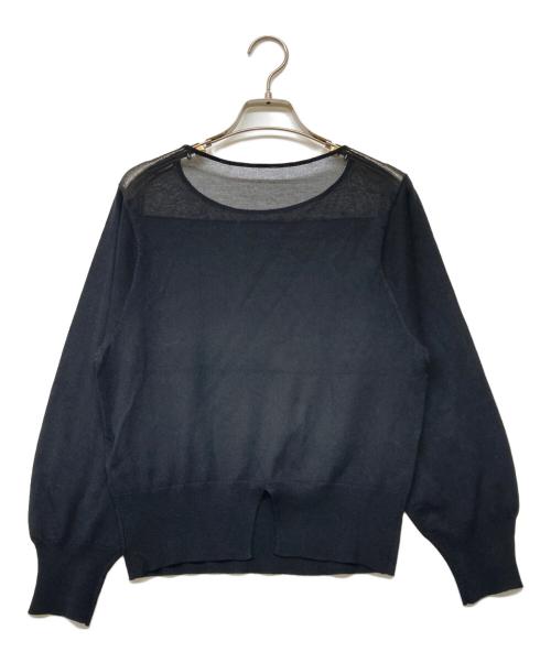 Apuweiser-riche（アプワイザーリッシェ）Apuweiser-riche (アプワイザーリッシェ) シアー切替ニット ブラック サイズ:２の古着・服飾アイテム