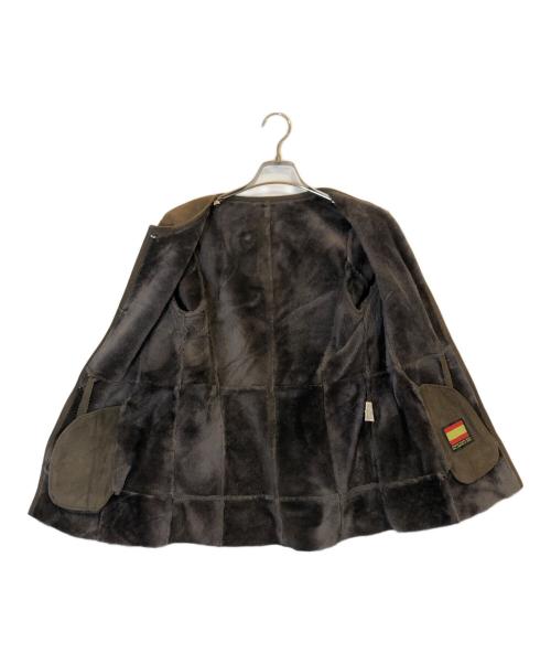 PREMIUM TOSCANA BRISA（プレミアム トスカーナ ブリッサ）PREMIUM TOSCANA BRISA (プレミアム トスカーナ ブリッサ) ノーカラームートンジャケット ブラウン サイズ:XSの古着・服飾アイテム