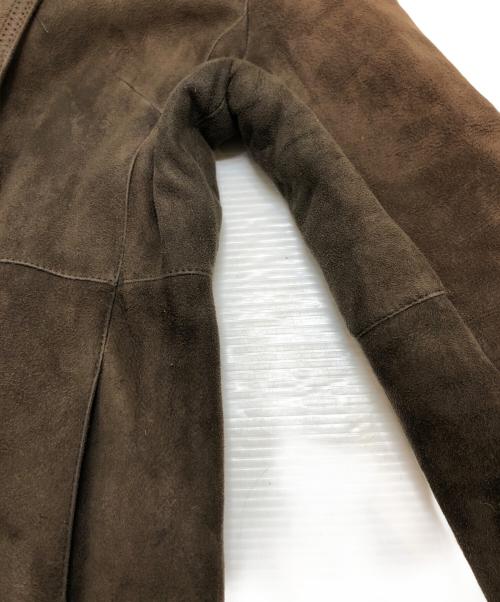 PREMIUM TOSCANA BRISA（プレミアム トスカーナ ブリッサ）PREMIUM TOSCANA BRISA (プレミアム トスカーナ ブリッサ) ノーカラームートンジャケット ブラウン サイズ:XSの古着・服飾アイテム