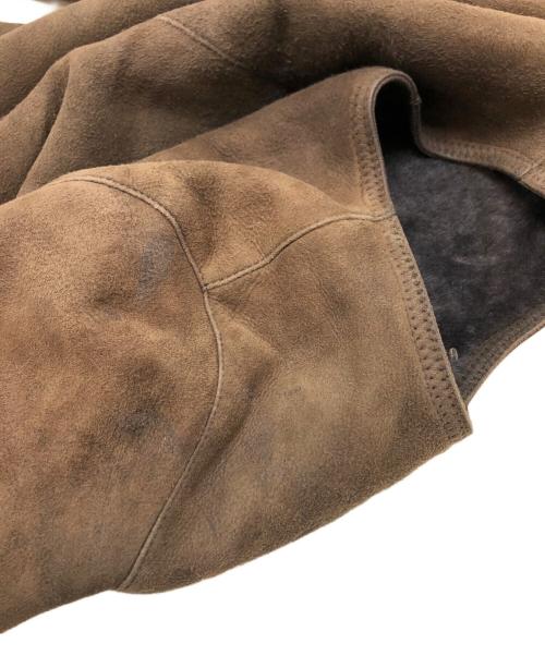 PREMIUM TOSCANA BRISA（プレミアム トスカーナ ブリッサ）PREMIUM TOSCANA BRISA (プレミアム トスカーナ ブリッサ) ノーカラームートンジャケット ブラウン サイズ:XSの古着・服飾アイテム