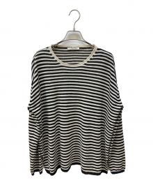 'S Max Mara（エスマックスマーラ）の古着「リネンボーダーニット」｜ブラック