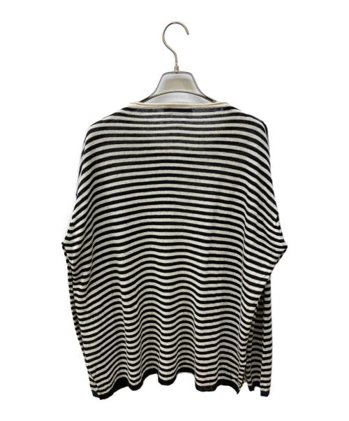 'S Max Mara（エスマックスマーラ）'S Max Mara (エスマックスマーラ) リネンボーダーニット ブラック サイズ:Sの古着・服飾アイテム