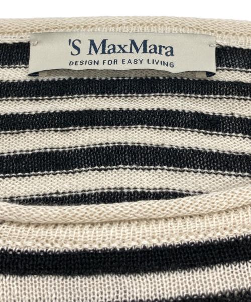 'S Max Mara（エスマックスマーラ）'S Max Mara (エスマックスマーラ) リネンボーダーニット ブラック サイズ:Sの古着・服飾アイテム