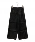 BEARDSLEYビアズリー）の古着「ウエストリブリネンパンツ」｜ブラック