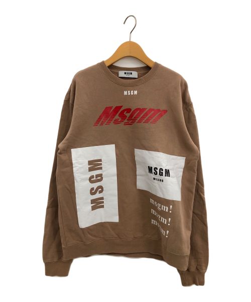 MSGM（エムエスジーエム）MSGM (エムエスジーエム) ロゴクルーネックスウェット ブラウン サイズ:Ｍの古着・服飾アイテム