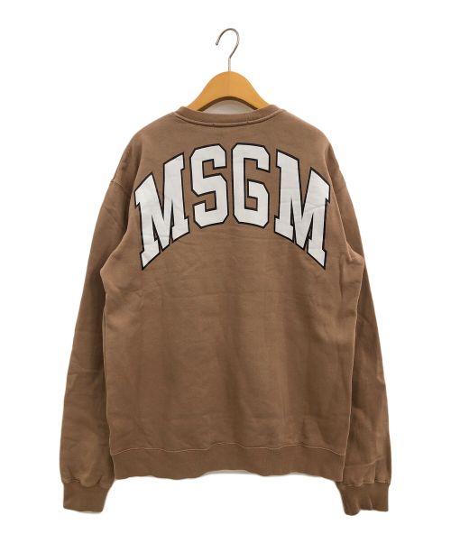 MSGM（エムエスジーエム）MSGM (エムエスジーエム) ロゴクルーネックスウェット ブラウン サイズ:Ｍの古着・服飾アイテム