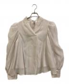 Snidelスナイデル）の古着「オーガンシースルーブラウス」｜グレー