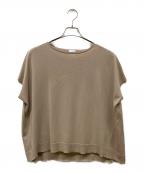 Spick and Spanスピックアンドスパン）の古着「24SS ICE COTTON フレンチスリーブルーズニット」｜ベージュ