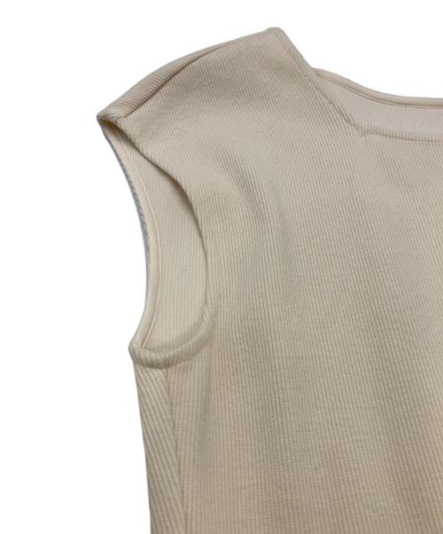 NOLLEY'S（ノーリーズ）NOLLEY'S (ノーリース) テレコ×メモリータフタドッキングワンピース ベージュ サイズ:1の古着・服飾アイテム