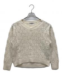 ANAYI（アナイ）の古着「ウールカシミヤレースケーブル プルオーバー」｜ホワイト