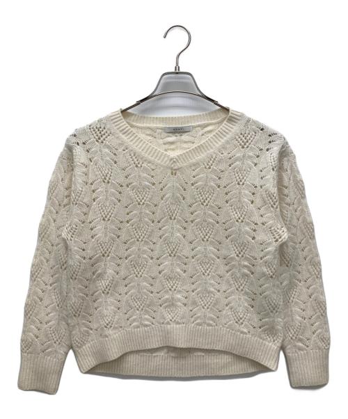 ANAYI（アナイ）ANAYI (アナイ) ウールカシミヤレースケーブル プルオーバー ホワイト サイズ:38の古着・服飾アイテム