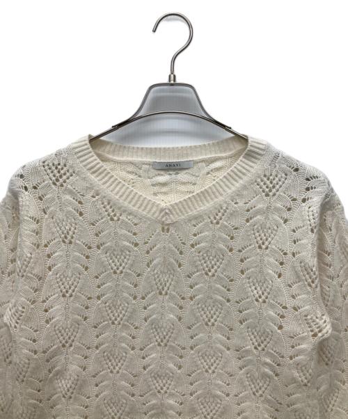 ANAYI（アナイ）ANAYI (アナイ) ウールカシミヤレースケーブル プルオーバー ホワイト サイズ:38の古着・服飾アイテム