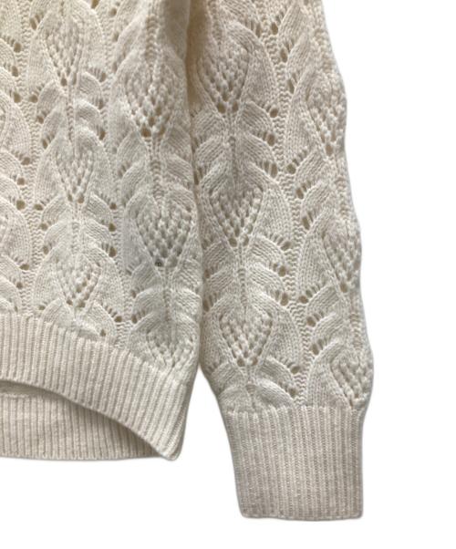 ANAYI（アナイ）ANAYI (アナイ) ウールカシミヤレースケーブル プルオーバー ホワイト サイズ:38の古着・服飾アイテム