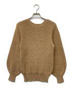 UNTITLEDアンタイトル）の古着「求心編みパフスリーブニット」｜ベージュ