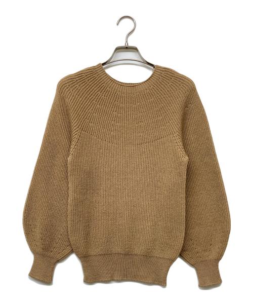UNTITLED（アンタイトル）UNTITLED (アンタイトル) 求心編みパフスリーブニット ベージュ サイズ:XSの古着・服飾アイテム