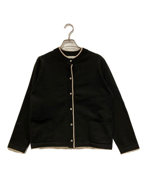 quaranciel（カランシエル）quaranciel (カランシエル) バイカラー ライン カーディガン ブラック サイズ:FREEの古着・服飾アイテム