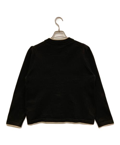 quaranciel（カランシエル）quaranciel (カランシエル) バイカラー ライン カーディガン ブラック サイズ:FREEの古着・服飾アイテム