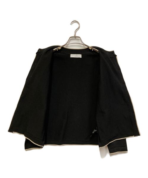 quaranciel（カランシエル）quaranciel (カランシエル) バイカラー ライン カーディガン ブラック サイズ:FREEの古着・服飾アイテム