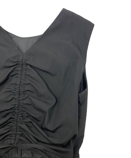 JUSGLITTY（ジャスグリッティー）JUSGLITTY (ジャスグリッティー) バックギャザーカラーワンピース ブラック サイズ:1の古着・服飾アイテム