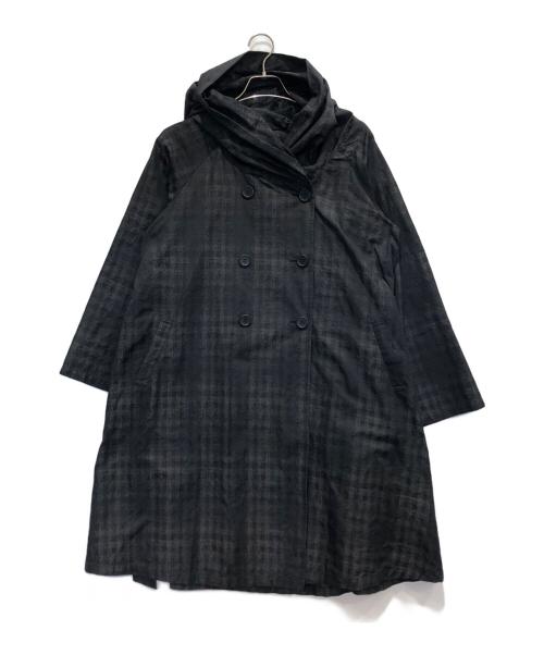 SPECCHIO（スペッチオ）SPECCHIO (スペッチオ) フーディーコート/チェック柄 ブラック サイズ:40の古着・服飾アイテム