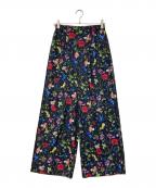 ANAYIアナイ）の古着「ボタニカルデシンプリントワイドパンツ」｜ネイビー