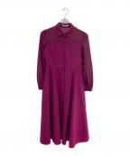 ANAYIアナイ）の古着「シアーコンビフレアワンピース」｜ピンク