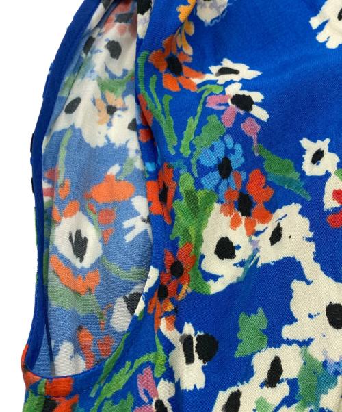 NOLLEY'S（ノーリーズ）NOLLEY'S (ノーリース) フラワープリント カシュクールワンピース ブルー サイズ:38の古着・服飾アイテム