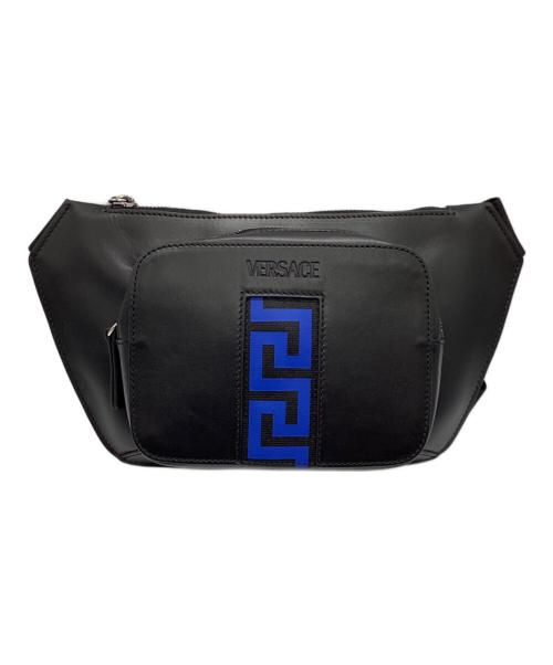 VERSACE（ヴェルサーチェ）VERSACE (ヴェルサーチェ) ボディーバッグ ブラック×ブルーの古着・服飾アイテム
