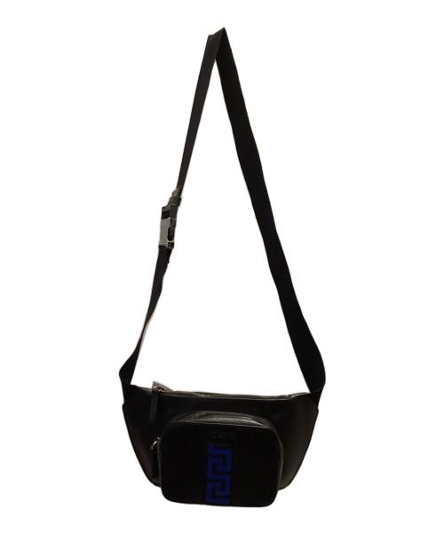 VERSACE（ヴェルサーチェ）VERSACE (ヴェルサーチェ) ボディーバッグ ブラック×ブルーの古着・服飾アイテム