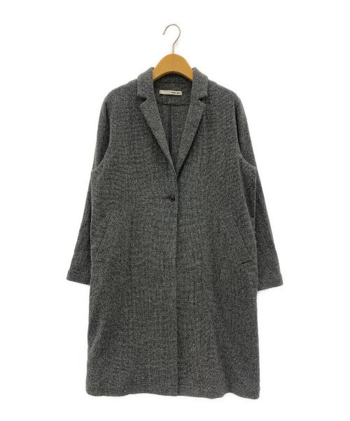 evam eva（エヴァムエヴァ）evam eva (エヴァムエヴァ) ウールアンゴラミックス ニットコート 	evam eva（エヴァムエヴァ） グレー サイズ:2の古着・服飾アイテム