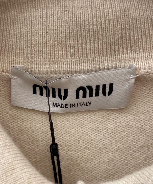 MIU MIU（ミュウミュウ）MIU MIU (ミュウミュウ) カシミヤ ニット ポロシャツ ベージュ サイズ:38の古着・服飾アイテム