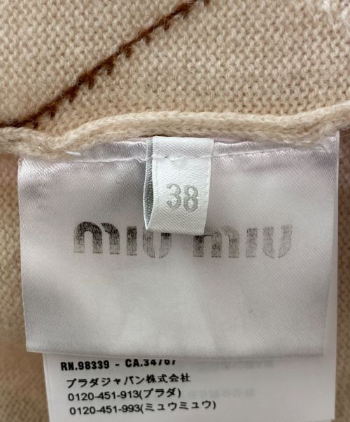 MIU MIU（ミュウミュウ）MIU MIU (ミュウミュウ) カシミヤ ニット ポロシャツ ベージュ サイズ:38の古着・服飾アイテム