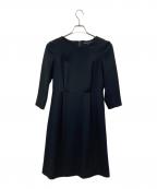 23区ニジュウサンク）の古着「トリアセダブルジョーゼットワンピース」｜ブラック