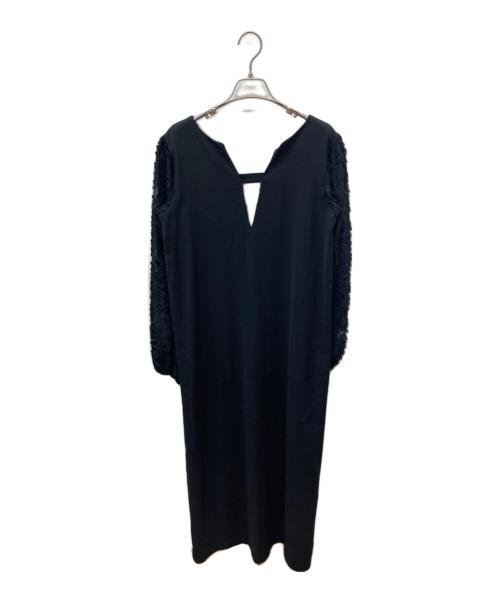 Lumier（リュミエ）Lumier (リュミエ) ジャガードスリーブ2WAYワンピース ブラック サイズ:Mの古着・服飾アイテム