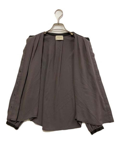 UNITED ARROWS（ユナイテッドアローズ）UNITED ARROWS (ユナイテッドアローズ) バイカラー パイピング ブラウス カーキ サイズ:FREEの古着・服飾アイテム