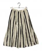 YORIヨリ）の古着「ストライプフレアスカート」｜アイボリー