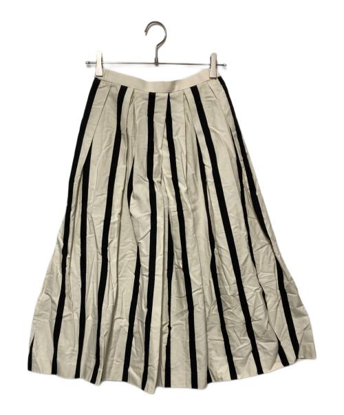 YORI（ヨリ）YORI (ヨリ) ストライプフレアスカート アイボリー サイズ:36の古着・服飾アイテム