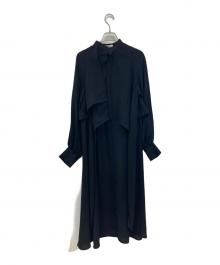 SHE TOKYO（シートーキョー）の古着「バンドカラーシャツワンピース」｜ブラック