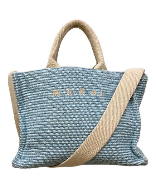 MARNI（マルニ）MARNI (マルニ) ナチュラル トートバッグスモール ブルーの古着・服飾アイテム